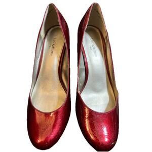 Gently Worn Liz Claiborne Wiley Deep Red Patent Leather Women’s Pumps Size 8.5M